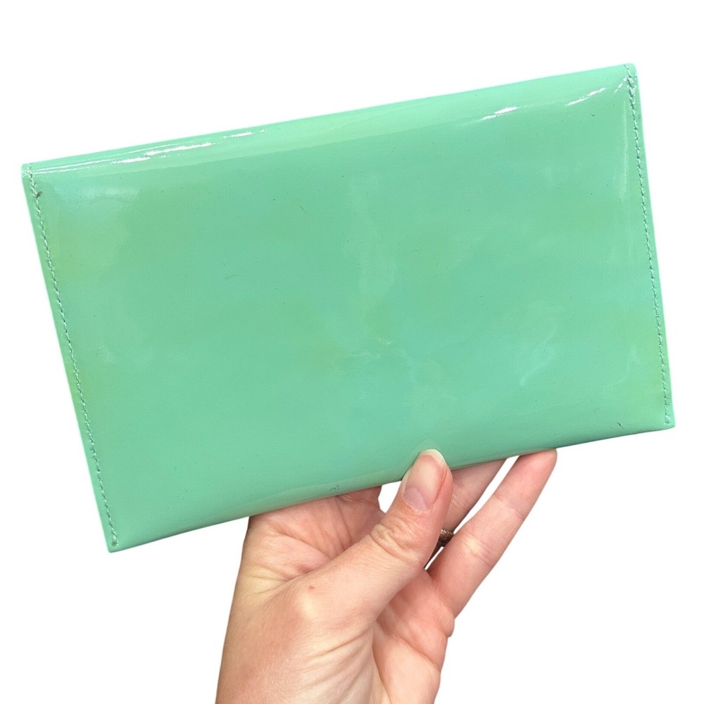 Tiffany & Co Tiffany Blue Patent Leather Envelope Clutch Wallet Accessory - Picture 2 of 8